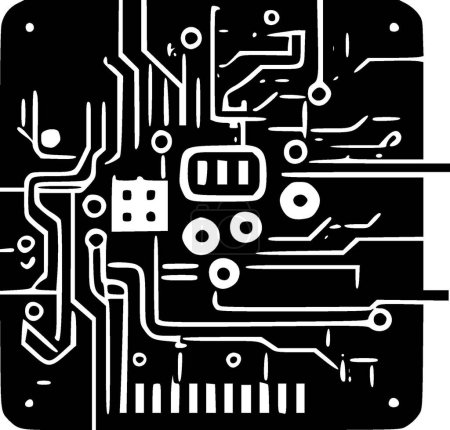 Illustration for Circuit board - minimalist and simple silhouette - vector illustration - Royalty Free Image