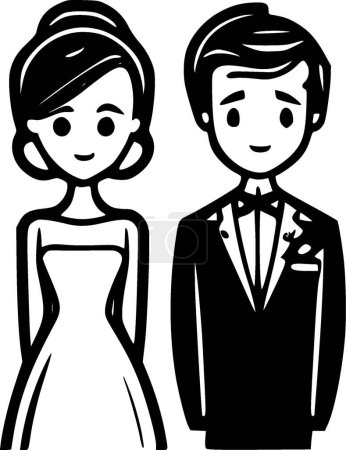 Illustration for Wedding - minimalist and flat logo - vector illustration - Royalty Free Image