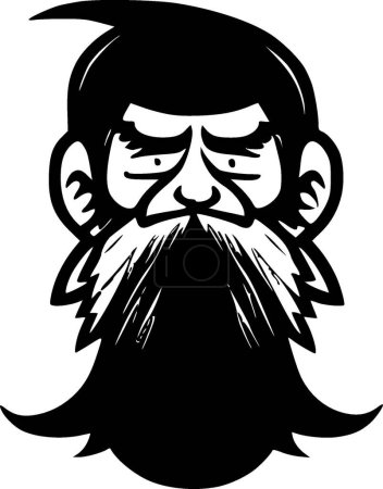 Illustration for Baba - black and white isolated icon - vector illustration - Royalty Free Image