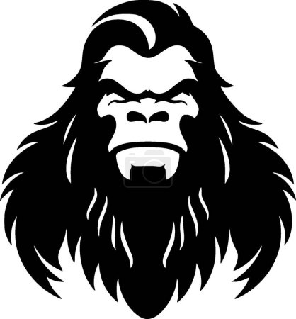 Ilustración de Bigfoot - logo minimalista y plano - ilustración vectorial - Imagen libre de derechos