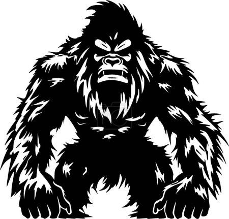Ilustración de Bigfoot - silueta minimalista y simple - ilustración vectorial - Imagen libre de derechos