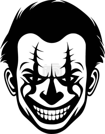 Téléchargez les illustrations : Clown - logo minimaliste et plat - illustration vectorielle - en licence libre de droit