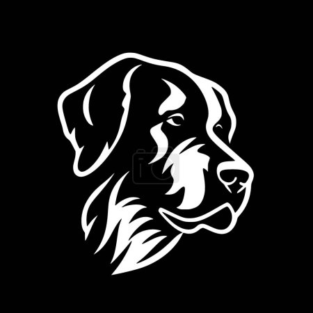 Illustration for Dog - black and white isolated icon - vector illustration - Royalty Free Image