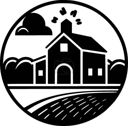 Illustration for Farm - minimalist and simple silhouette - vector illustration - Royalty Free Image