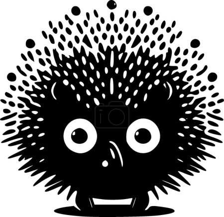 Illustration for Hedgehog - minimalist and simple silhouette - vector illustration - Royalty Free Image