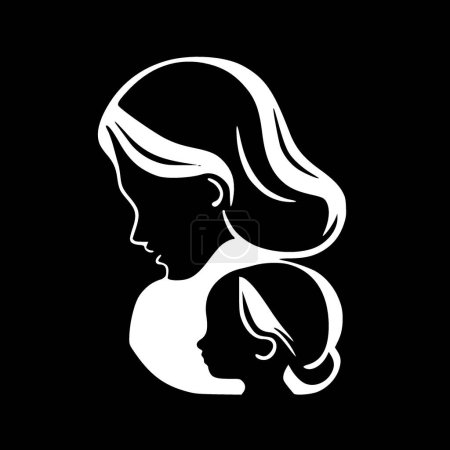 Illustration for Mother - minimalist and flat logo - vector illustration - Royalty Free Image
