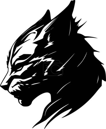 Illustration for Wildcat - black and white isolated icon - vector illustration - Royalty Free Image