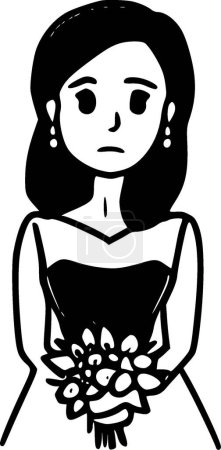 Ilustración de Dama de honor - logo minimalista y plano - ilustración vectorial - Imagen libre de derechos