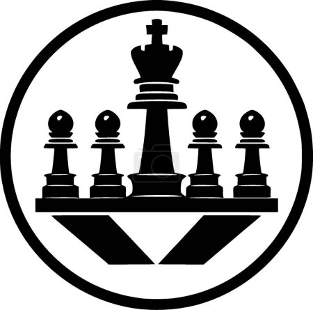Illustration for Chess - minimalist and flat logo - vector illustration - Royalty Free Image