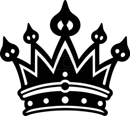 Illustration for Crown - black and white vector illustration - Royalty Free Image
