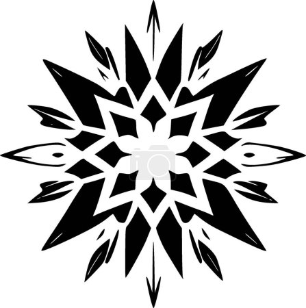 Ilustración de Copo de nieve - ilustración vectorial en blanco y negro - Imagen libre de derechos