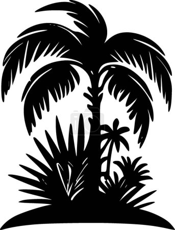 Ilustración de Tropical - silueta minimalista y simple - ilustración vectorial - Imagen libre de derechos