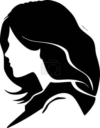 Illustration for Woman - minimalist and flat logo - vector illustration - Royalty Free Image