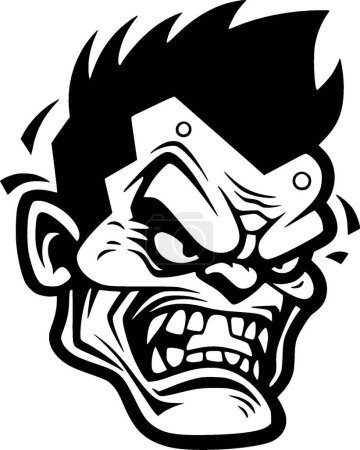 Illustration for Zombie - minimalist and flat logo - vector illustration - Royalty Free Image