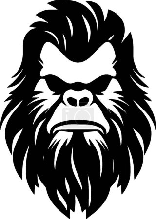 Illustration for Bigfoot - black and white isolated icon - vector illustration - Royalty Free Image