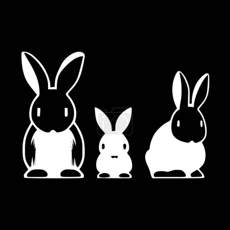 Illustration for Bunnies - minimalist and simple silhouette - vector illustration - Royalty Free Image