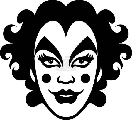 Téléchargez les illustrations : Clown - silhouette minimaliste et simple - illustration vectorielle - en licence libre de droit