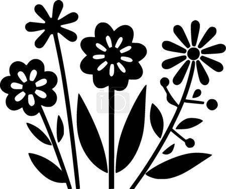 Ilustración de Flores - logo minimalista y plano - ilustración vectorial - Imagen libre de derechos