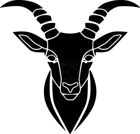 Illustration for Goat - minimalist and flat logo - vector illustration - Royalty Free Image