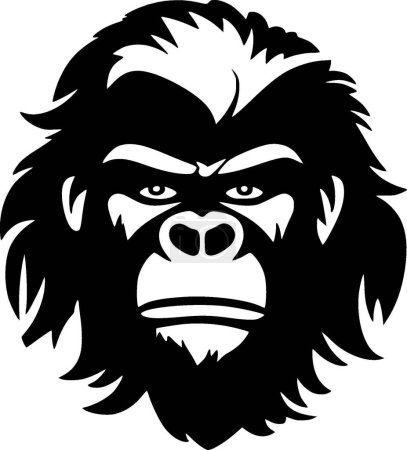 Ilustración de Gorila - logo minimalista y plano - ilustración vectorial - Imagen libre de derechos