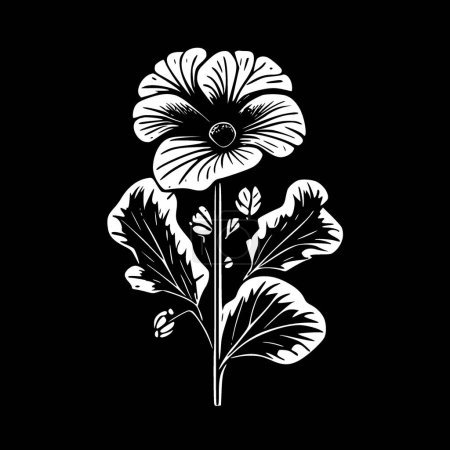 Ilustración de Primrose - ilustración vectorial en blanco y negro - Imagen libre de derechos