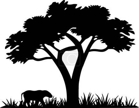 Téléchargez les illustrations : Afrique - logo plat et minimaliste - illustration vectorielle - en licence libre de droit