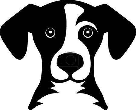 Ilustración de Perro - icono aislado en blanco y negro - ilustración vectorial - Imagen libre de derechos