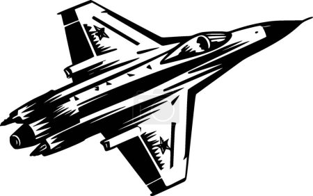 Ilustración de Avión de combate - logotipo vectorial de alta calidad - ilustración vectorial ideal para el gráfico de camisetas - Imagen libre de derechos