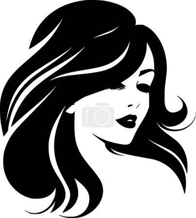 Hair - black and white isolated icon - vector illustration