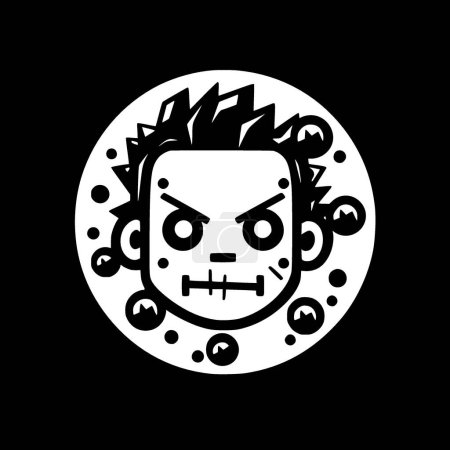 Illustration for Horror - minimalist and flat logo - vector illustration - Royalty Free Image