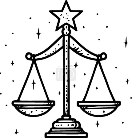 Illustration for Justice - minimalist and simple silhouette - vector illustration - Royalty Free Image