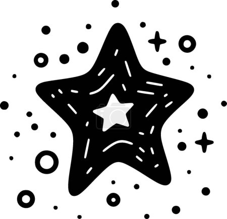 Illustration for Stars - black and white isolated icon - vector illustration - Royalty Free Image