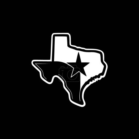 Téléchargez les illustrations : Texas - icône isolée en noir et blanc - illustration vectorielle - en licence libre de droit