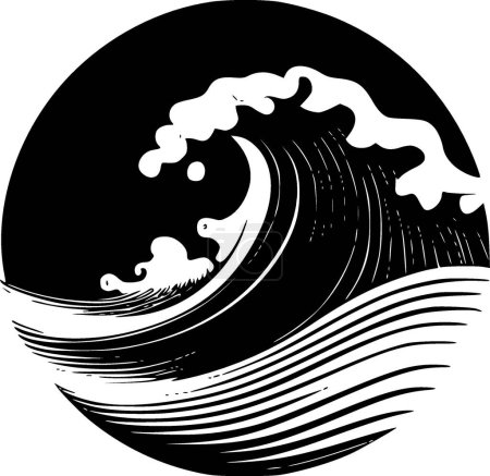 Waves - minimalist and simple silhouette - vector illustration
