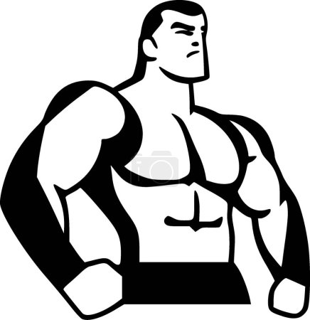 Illustration for Wrestling - black and white isolated icon - vector illustration - Royalty Free Image