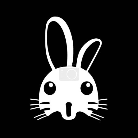 Téléchargez les illustrations : Visage lapin - silhouette minimaliste et simple - illustration vectorielle - en licence libre de droit
