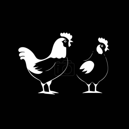 Illustration for Chickens - minimalist and simple silhouette - vector illustration - Royalty Free Image