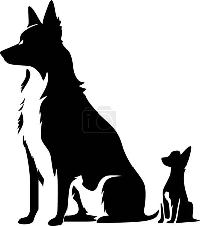 Téléchargez les illustrations : Maman chien - logo minimaliste et plat - illustration vectorielle - en licence libre de droit