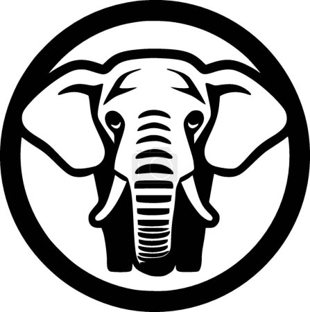 Illustration for Elephant - minimalist and flat logo - vector illustration - Royalty Free Image