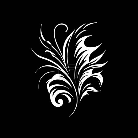 Ilustración de Flourish - icono aislado en blanco y negro - ilustración vectorial - Imagen libre de derechos