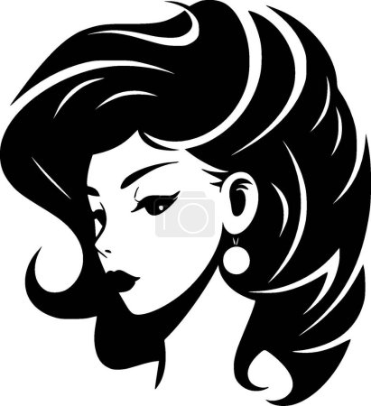 Ilustración de Cabello - logo minimalista y plano - ilustración vectorial - Imagen libre de derechos