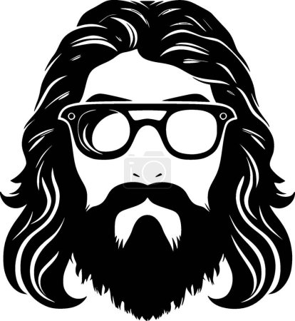 Ilustración de Hippy - logotipo vectorial de alta calidad - ilustración vectorial ideal para el gráfico de la camiseta - Imagen libre de derechos