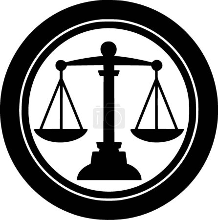 Illustration for Justice - minimalist and flat logo - vector illustration - Royalty Free Image