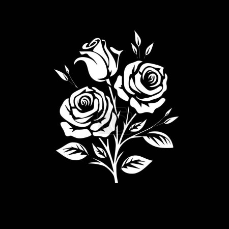 Illustration for Roses - minimalist and flat logo - vector illustration - Royalty Free Image