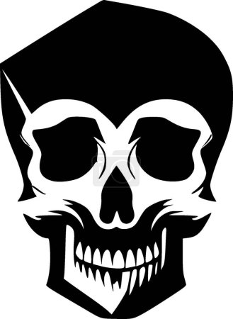 Illustration for Skull - black and white vector illustration - Royalty Free Image