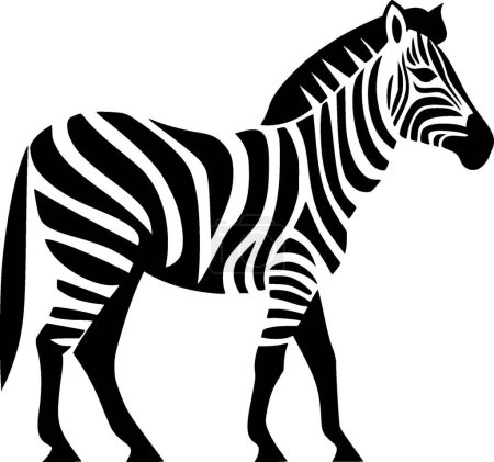 Ilustración de Zebra - logo minimalista y plano - ilustración vectorial - Imagen libre de derechos