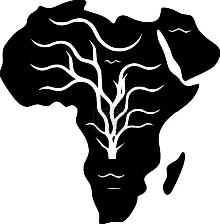 Téléchargez les illustrations : Africaine - silhouette minimaliste et simple - illustration vectorielle - en licence libre de droit