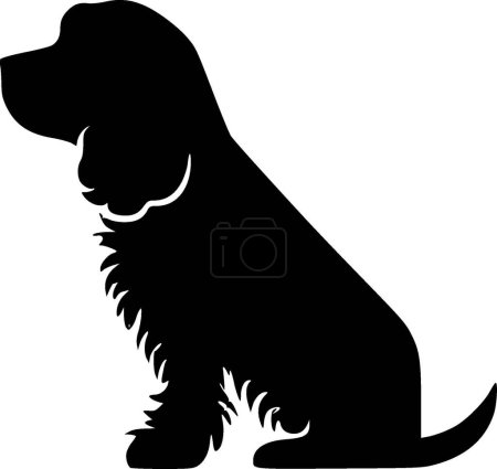 Illustration for Dog clip art - black and white isolated icon - vector illustration - Royalty Free Image
