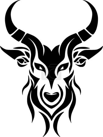Illustration for Goat - minimalist and flat logo - vector illustration - Royalty Free Image