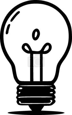 Illustration for Light bulb - black and white isolated icon - vector illustration - Royalty Free Image